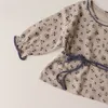 Kläderuppsättningar 1 6t småbarn Kid Baby Girls Print kläder Set Autumn Winter PJ Floral Top Pant Suit Elegant Cotton Sleepwear Pyjamas 230630