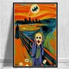 Fat Cat Menace Leinwand Malerei Poster und Drucke Impressionist Ghost Scream Wand Kunst Bild für Wohnzimmer Wand Dekor Cuadros W06