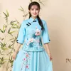 Ethnic Clothing Chinese Style Women Slim Qipao Shirt Sexy Print Flower Tang Top Oversize Ladies Party Blouse Elegant Girl Daily Hanfu