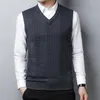 Men's Vests Autumn And Winter Men's Sweater High Quality Vest Business Work Casual Gentleman V-Neck Pullover Fashion Knitted Coat