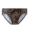 Badkläder Men European och American Men's Swimming Trunks Låg midja Sexig tryck Leopard Triangel Nylon QuickDrying Shorts HDZBG 230630