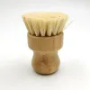 Neue Palm Topf Waschbürste Holz Runde Mini Geschirr Pinsel Natürliche Peeling Pinsel Langlebig Wäscher Kurzen Griff Reinigung Geschirr küche Kit DD