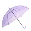 Transparent Umbrellas 6 Colors Clear PVC Long Handle Umbrellas Household Sundries Rainproof Umbrellas Q266