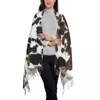 スカーフファッション牛革テクスチャータッセルスカーフ女性冬秋温かいショールラップ女性動物皮革