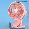 1pc USB Small Fan Mini Dormitory Clip On Fan Rechargeable Desktop Bed Portable Silent Fan