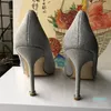 Designer Women Shoes Red Bottoms High Heels Sexy Pointed Toe Sole Pumps Venez avec des sacs à poussière Logo Chaussures de mariage