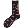 Femmes chaussettes quotidien cyclisme Sports décontracté fruits Hit couleur Tube bas modèles d'explosion haute qualité motif Couple bas