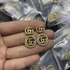 Nunca desbota designer de luxo grande diamante G garanhão pendente Ouro 18k letras femininas logotipo gravado brincos de gota joias de casamento para meninas