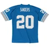 Stitched Football Jersey 20 Barry Sanders 84 Herman Moore 1996 White Mitchell Ness Retro Rugby Jerseys Men Women Youth S-6XL