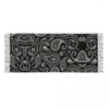 Foulards noir Paisley motif Bandana imprimé écharpe Wrap pour femmes Long hiver automne chaud gland châle unisexe