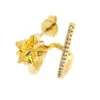 Studörhängen Ankomst i ett stycke Ear Bone Women's Luxury Fashion Inlaid Zircon Gold Color Five Pointed Star Jewelry