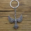 Sleutelhangers Flying Bird Animal Crow Raven Eagle Sleutelhanger Metalen Sleutelhanger Voor Mannen Vrouwen Mode-sieraden Cadeau