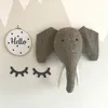 Material de parede de pelúcia elefante leão girafa tigre cabeça de veado montagem na parede arte decoração boneca brinquedos cabeça de animal decoração de parede para quarto de crianças presente de aniversário 230629