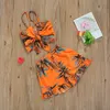 Clothing Sets 2 7Y Fashion Toddler Baby Girls Clothes Set Leaf print Sleeveless Tops Shorts 2pcs Kids Children Outfits Summer 230630