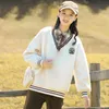 Women's sweater winter lamb wool and cotton thickened winter plush top
