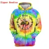 Erkek Hoodies Arı Tür Kravat Boya Cosplay Giysi 3D Her Yerinde Baskılı Streetwear Kadınlar Erkekler Için Kazak/Kazak/Fermuar 01