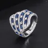 Cluster Ringen Vinregem Bohemen Lab Gemaakt Sapphire Emerald Ruby High Carbon Diamond Edelsteen Cocktail Ring Voor Vrouwen Fijne Sieraden Groothandel