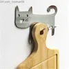 Hooks Rails Hooks Rails Metal Key Hanger Cat DecorativeTail Shaped Kitchen Wall Door Holder Clothes Storage Rack Seamless Tool Accessories 230327 Z230630