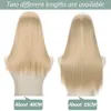 Synthetische Pruiken Geen Clips Natuurlijke Synthetische Kunstmatige Lange Rechte Haarstukje Blond Zwart Gemengde Kleur Valse Stuk Voor Vrouwen 230629