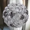 Decorative Flowers Selling Bridesmaid Bouquets Exquisite Rhinestones Silk Roses And Pearls Handmade Sisters Wedding