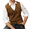 Hommes débardeurs costume gilet laine veste chaude rétro sans manches marié smoking gilets pour homme Steampunk gilet 230630