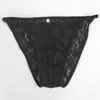 Mens String Bikini Panties Briefs C-Thru Stretchy spets smal elastisk blommig G3429 Herr Fashionable Sexy Underwear248s