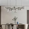 Pendelleuchten Kronleuchter Molekulare magische Bohnenform Glas Luxus-Heimdekoration Beleuchtung Wohnzimmer Hängelampe Modell Haus Licht