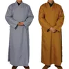 エスニック服2色Shaolin Temple Costume Zen Buddhend Robe Lay Monk Meditation Gown仏教服セットトレーニングユニフォームS241o
