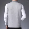 Men's Vests Autumn And Winter Men's Sweater High Quality Vest Business Work Casual Gentleman V-Neck Pullover Fashion Knitted Coat