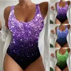 Maillots de bain pour femmes 2023 1 pièce loisirs imprimé plage maillot de bain cravate teint européen et américain été vêtements de plage