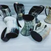 Mugs Handmade Ox Horn Mug Crafts Whiskey S Glasses Cup Wine Drinking Viking Coffee Tea Mugs Drop Selling Wholesale 230629