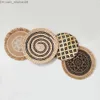 Wall Stickers Wall Stickers Nordic Style Round Minimalist Straw Decorations Woven Pattern Bohemian Ethnic Living Room Decoration 230225 Z230630