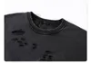 メンズフーディーズスウェットシャツビンテージエイジングブレイクカットスウェットシャツストリートウェアルーズプルオーバーホールファッション特大秋のトップコットンHH544 230630