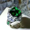Rings Fantasy Green Sugar Loaf Stone Ring Marquise Accent
