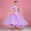 Scen Wear Purple High Quality Ballroom Dance Competition Dress Standardkläder Moderna kostym Kvinnor Waltz Dancewear