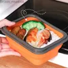 Bento Boxes Bento Boxes Silicone Folding Lunch Outdoor Portable Microwavable Tableware with Lid Food Container Noodle Bowl Gifts 220923 Z230630