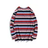 Men's T Shirts Tide Brand Hip Hop Colorful Striped Long Sleeve Shirt For Men Autumn High Quality Soft Comfortable Casual Loose Tees