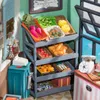 Accessoires de maison de poupée Robotime Rolife DIY Carl's Fruit Shop Maison de poupée avec meubles Enfants Adulte Miniature Dollhouse Kits en bois Jouet DG142 230629