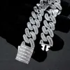 Aangepaste 16 mm VVS Moissanite Iced Out Diamond Chain Necklace Arc 925 Sterling Silver Baguette Cubaan