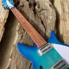 Blue Burst 325 F hole Semi Hollow Body Electric Guitar 2 Mini Humbucker Pickup 20.75" Scale Length Tailpiece Bridge High Quality