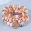 Bracelets porte-bonheur bohême multicolore lunettes perles Bracelet bijoux pour femme arbre de vie coeur Boho ensembles ethniques