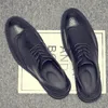 Klänningskor handgjorda herrar vingtip oxford skor grå läder brogue herr klänningar skor klassiska affärsformella skor för män 56 230629