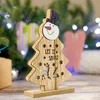 Decorazione per feste Natale Tavolo fai da te Ornamento in legno Pupazzo di neve 2023 Anno Decorazioni per la casa Navidad Noel Forniture di Natale # t2g
