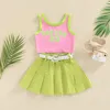 Clothing Sets FOCUSNORM 1 6Y Fashion Little Girls Kids Clothes 2pcs Letter Patchwork Sleeveless Causal Vest Solid Pleated Skirts Belt 230630