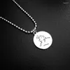 Pendant Necklaces Brand Fashion Women Head Small Abstract Coin Necklace
