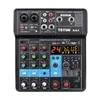 Mixer Teyun Na4 4 Channel Bluetooth Mini Audio Mixer Sound Card Dj 16 Digital Effects Noise Reduction Console Usb Record for Singing