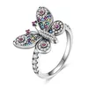 Bague pour femme en argent sterling 925 scintillante CZ infini papillon coccinelle fleur chat bague adaptée à l'original Pandora, un cadeau spécial pour les femmes