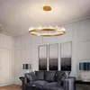 Hanglampen moderne kristallen buis LED -verlichting goud/black metal woonkamer kroonluchter licht dineren hanglamp