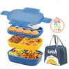 Conjuntos de louças 3 camadas empilháveis Bento Box Almoço infantil All-in-One Recipientes com 8 compartimentos Caixas de contêineres de grande capacidade