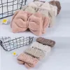 Nieuwe Effen Kleur Coral Fleece Zachte Boog Hoofdbanden Wassen Gezicht Hoofdband Vrouwen Meisjes Houder Tulband Haarbanden Accessoires